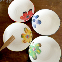 DearDali Japanese simple style underglaze pottery tableware creative hand-painted plate Household dish plate soup plate