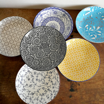 Deardali 8 inch plate Home ceramic deep plate soup plate round underglaze color microwave oven special Japanese pastoral