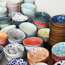 Deardali Japanese ceramic bowl Noodle bowl 3pcs random hair hand-painted bowl Underglaze color micro-blemish household meal bowl