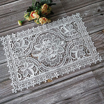 French lace table mat ins Wind fabric embroidery placemat rectangular table cloth pastoral European bedside table mat decoration