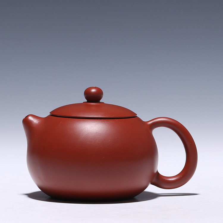 宜兴名家正品紫砂壶 原矿朱泥大红袍西施壶 240cc全手工茶壶特价_7折