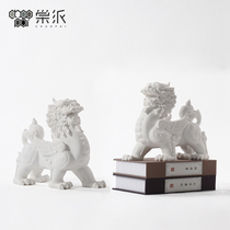 New Chinese sandstone Lion pendulum partition wine cabinet study case coffee table countertop office decoration