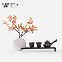 Modern new Chinese marble acrylic tea tray tea tray tea tray decoration model room living room tea table soft decoration