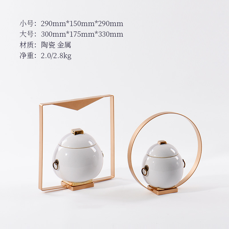 Nest light sent new Chinese style key-2 luxury gold ceramic pot furnishing articles sitting room partition screen wine storage tank soft decoration