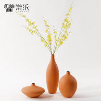Clearance creative new Chinese style fine mouth ceramic flower arrangement flower arrangement decoration home living room desktop vase soft decoration