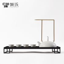 New Chinese white ceramic tea set tea room Zen Teapot Tea Cup tray model room white porcelain ornaments