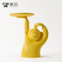 FRP animal monkey sculpture craft jewelry Hotel KTV front desk corridor corner tray multifunctional ornaments