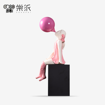Balloon girl European cartoon character ornaments childrens study bedroom bookshelf desk desktop cute craft decoration