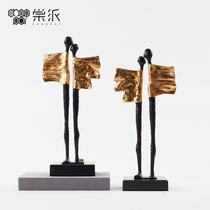 Neoclassical electroplating metal figure ornaments post-modern sales office home living room table TV cabinet art accessories