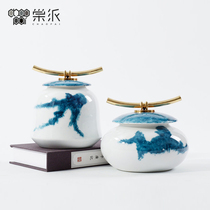 2021 spring and summer new new Chinese style ceramic jar with lid decoration Teahouse Teahouse ornaments
