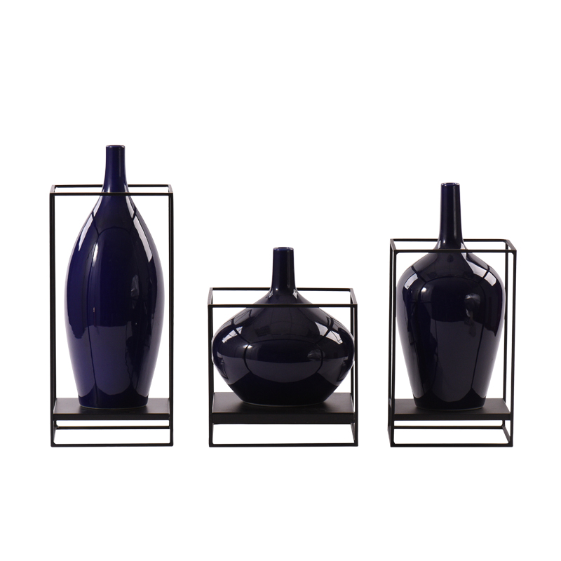 New classic blue fine ceramic bottle expressions using furnishing articles example room living room TV wine with soft outfit flowers, arts and crafts