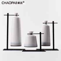 New Chinese white ceramic jar Vase ornaments creative simple model room combination cabinet shoe cabinet soft decoration crafts