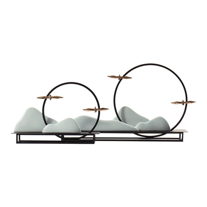New classical zen ceramic peaks furnishing articles of Chinese style porch rockery, wrought iron decoration office sitting room adornment