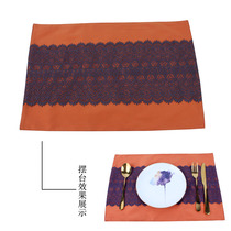 Original high-end orange American fabric pad Chinese double layer insulation and thicking stainless steel knife and fork spoon new products