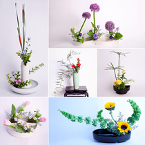 Japanese-style flower arrangement Japanese small original ceramic Sword Mountain Flower arrangement semi-circle half moon flower bottle S type utensils Zen