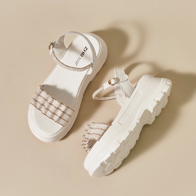 zhr厚底凉鞋女2022年夏季新款设计感