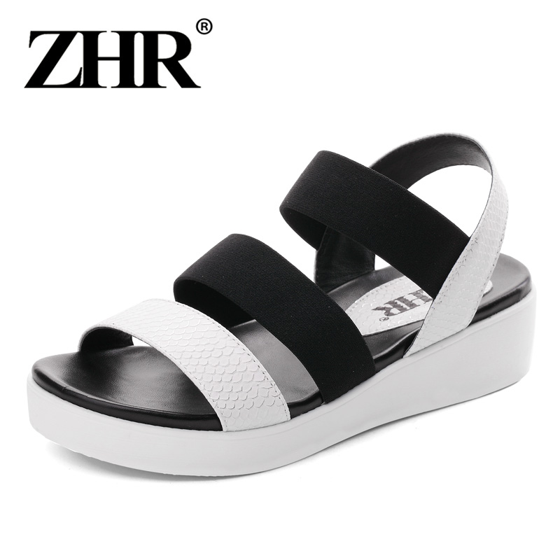 ZHR2016夏季新款韩版简约平底凉鞋女厚底女鞋百搭学生沙滩凉鞋M78产品展示图1