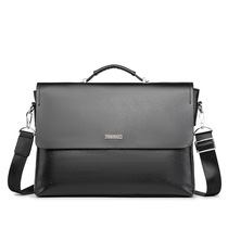 Hong Kong Genuine Leather Male Handbag Crosswalk Handbag Single Shoulder Slanted Satchel Bag Business Briefcase Computer Bag