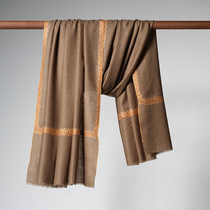 WeinNan WEINAN collection grade fabric real silk narrow side embroidered Kashmiri cashmere shawl scarf for autumn and winter new 147