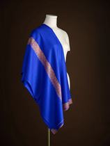 WEINAN WeiNan Vintage old embroidered real silk border Kashmir cashmere PASHMINA shawl 167