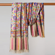 WeinNan WEINAN white suede collection grade handmade kani Kashmiri cashmere shawl scarf for autumn and winter style 323