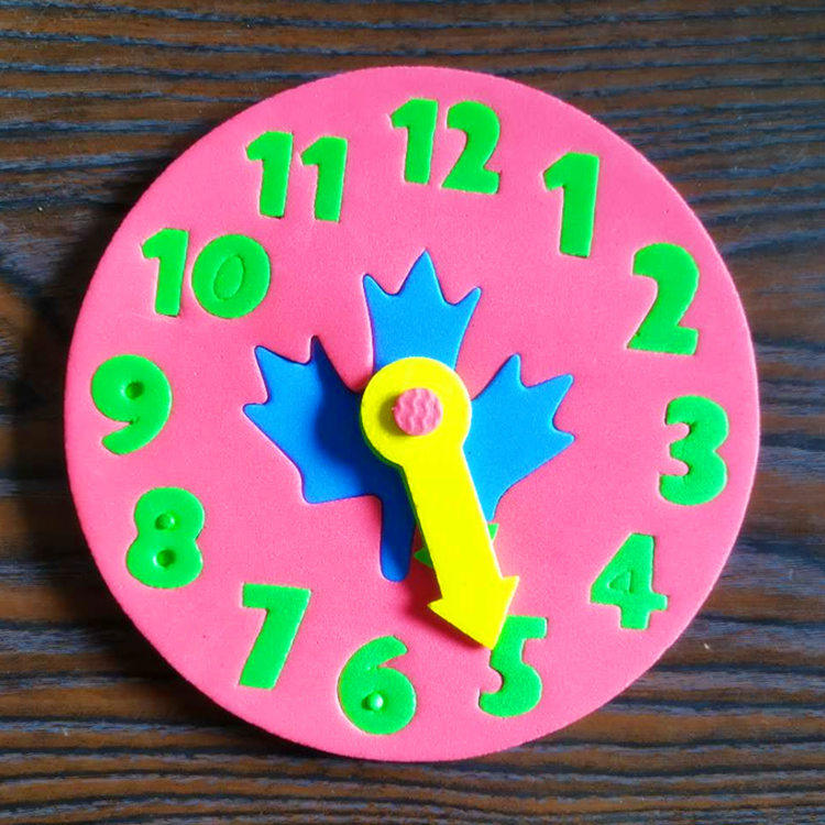 幼儿园教具diy绘画美术美劳儿童节早教创意手工材料拼装时钟