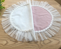 (New Jingjie) Customized high quality delicate soft velvet mat round coffee table lace tablecloth TV cabinet nightstand flower