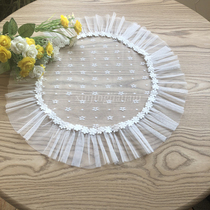 (New Jingjie) Customized high quality white lace mat coffee table TV cabinet bedside table flower basin mat