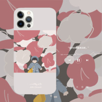 Flower opening bye original design cute iPhone13promax transparent mobile phone shell 11 full package soft shell
