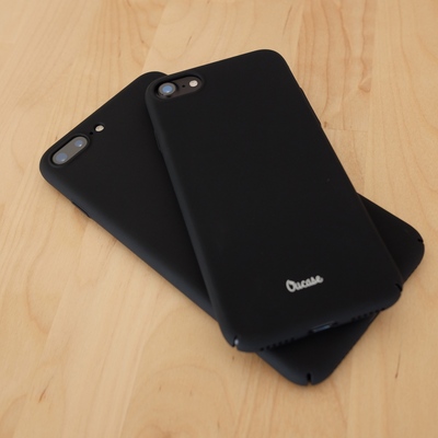 oucase|黑色全包硬壳 类肤手感 iphone7/plus 厚0.72mm 抗摔pc壳