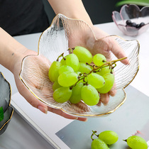 Petal dessert glass bowl yogurt fruit fishing creative gold edge transparent bowl roasted fairy grass dessert bowl vegetable salad bowl