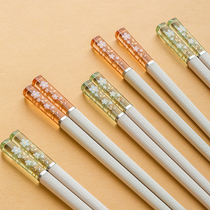 Chopsticks household 5 pairs of anti-mildew antibacterial splicing alloy non-slip sushi chopsticks disinfection machine one person chopsticks set