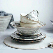 Japanese vintage dishes set home dishes bowl chopsticks housewarming creative Net red ceramic tableware combination 2021 New