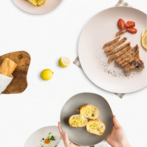Nordic ins ceramic plate household dish tableware set steak plate Western food Japanese flat plate dish