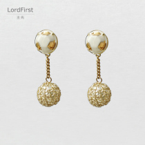 LordFirst designed original handmade diamond porcelain gold crochet earrings in two colors handmade