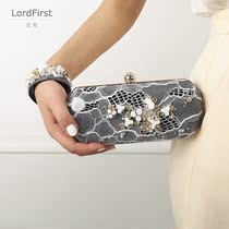 LordFirst designed original handmade lace embroidery porcelain lambskin clutch Dinner bag