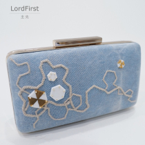 LordFirst designed original handmade porcelain denim embroidered clutch Dinner bag cowhide womens bag