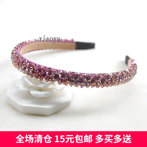 Refreshing summer parent-child high-quality crystal hair band powder amethyst Ying clear simple version of children's hair clip girls hair accessories