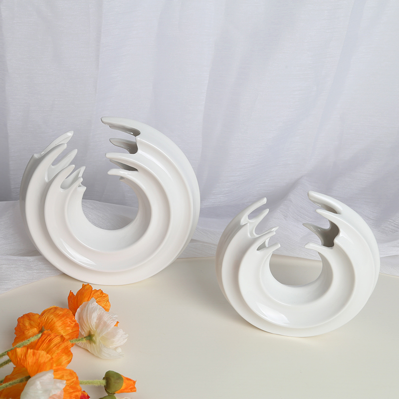 Nordic ceramic furnishing articles sitting room of I and contracted creative round white wreath household act the role ofing is tasted the minimalist porch