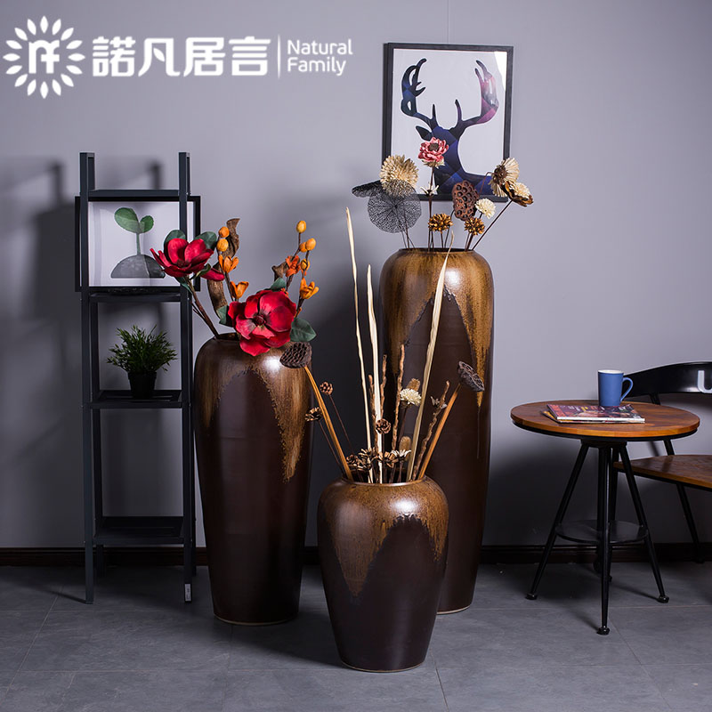 Jingdezhen ceramic large vases, flower vase landing restoring ancient ways furnishing articles contracted coarse pottery hotel villa living room decoration