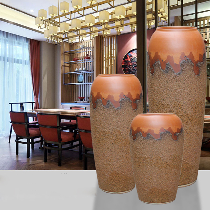 Is suing ceramic clay POTS to the sitting room of large vase household adornment flowers flower implement hotel garden coarse pottery furnishing articles