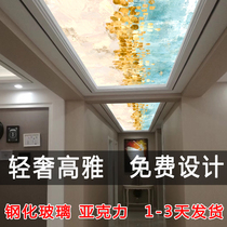 Light luxury Nordic art glass ceiling elk aisle ceiling decorative ceiling ceiling lamp shade acrylic light transmission panel