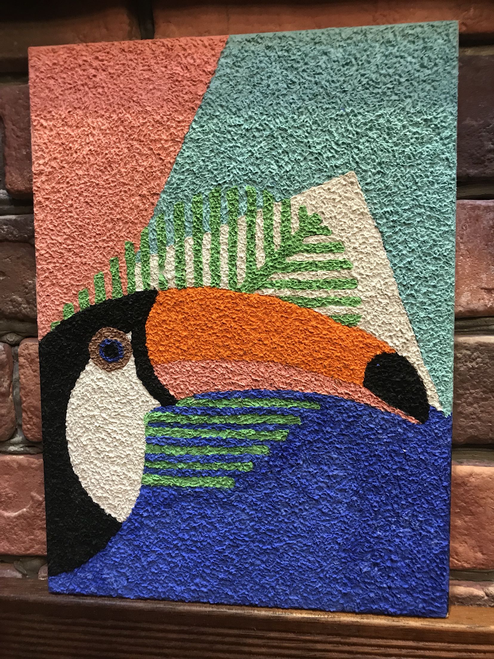 多款创意diy手工纸浆画材料包招财猫装饰填色卡通动物手绘彩泥画