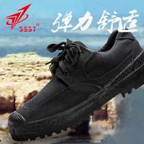 3537 Jiefang shoes mens training shoes black rubber shoes construction site Labor Insurance military training shoes wear-resistant canvas shoes summer