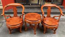 Myanmar pear horn chair big fruit red sandalwood chair leisure chair tea table chair