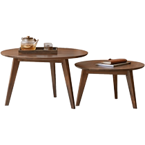 Genji Muyu solid wood coffee table modern simple small apartment tea table black walnut living room combination round small side table