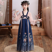 (Children Hanfu) 2021 New Girls Costume Super fairy summer dress female Chinese style skirt Summer Girl