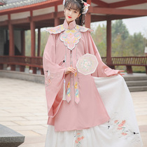 Hanfu womens embroidery Ming-style collar top cloud shoulder Hanfu costume Chinese style elegant embroidery set super fairy