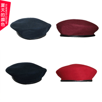 Purple red black navy blue security cashmere beret work hat pant hat men and women security berets