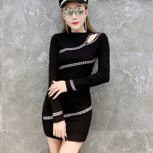 Autumn and Winter New Night Sexy Buttock Dress  